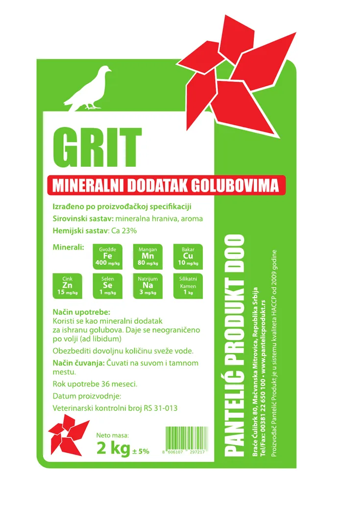Pigeon mineral grit